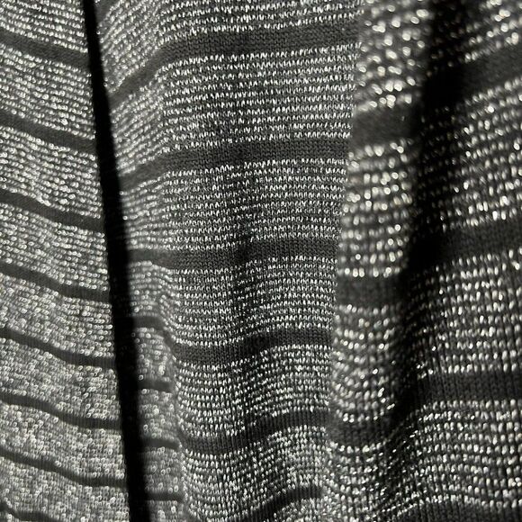 Lane Bryant Black Metallic Silver Stripe Cardigan & Tank 2 Piece Set 22/24 - Picture 2 of 6